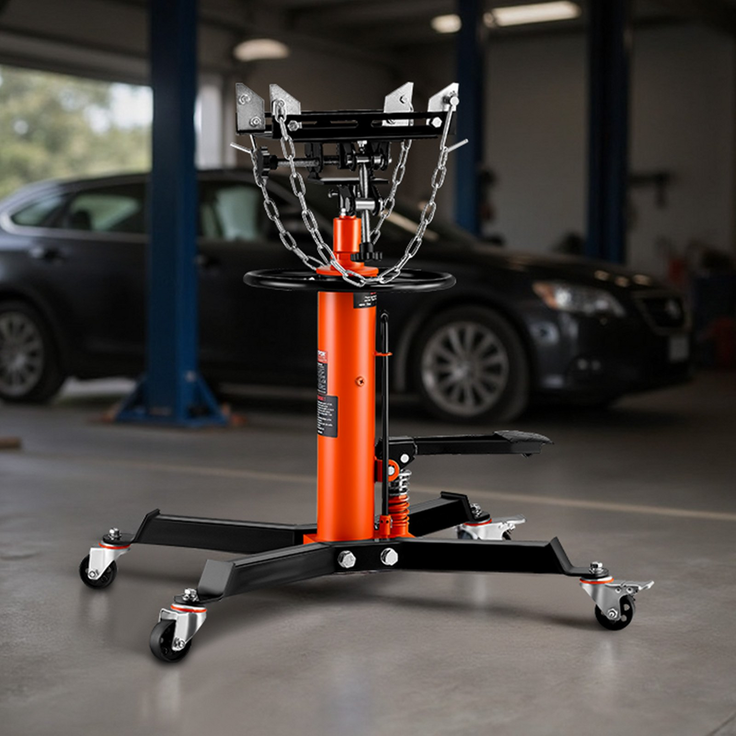 VEVOR Transmission Jack 1100 lbs 2-Stage Hydraulic High Lift Vertical Telescopic