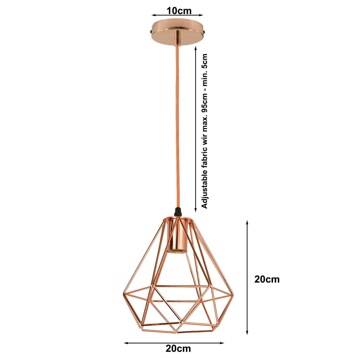 Rose Gold Industrial Metal Ceiling Hanging Pendant Light~1138