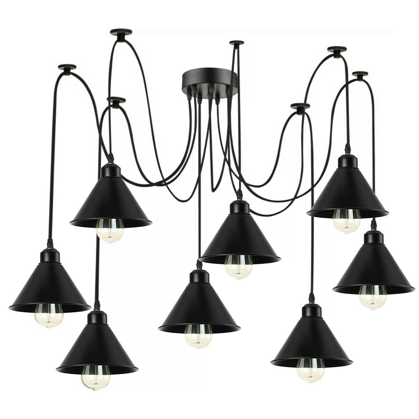 Multi Outlet 8 Way Ceiling Pendant Light For 2m PVC Cable~1571