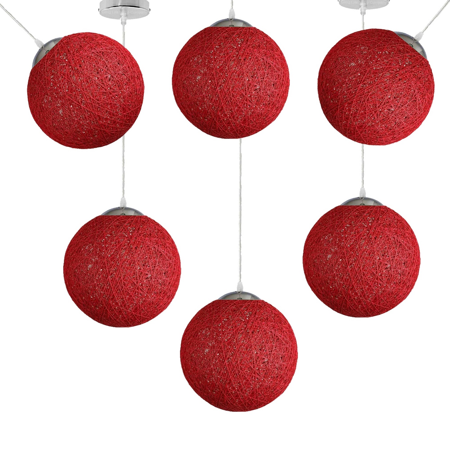 Red Wicker Rattan Lampshade Ceiling Pendant Light~1811