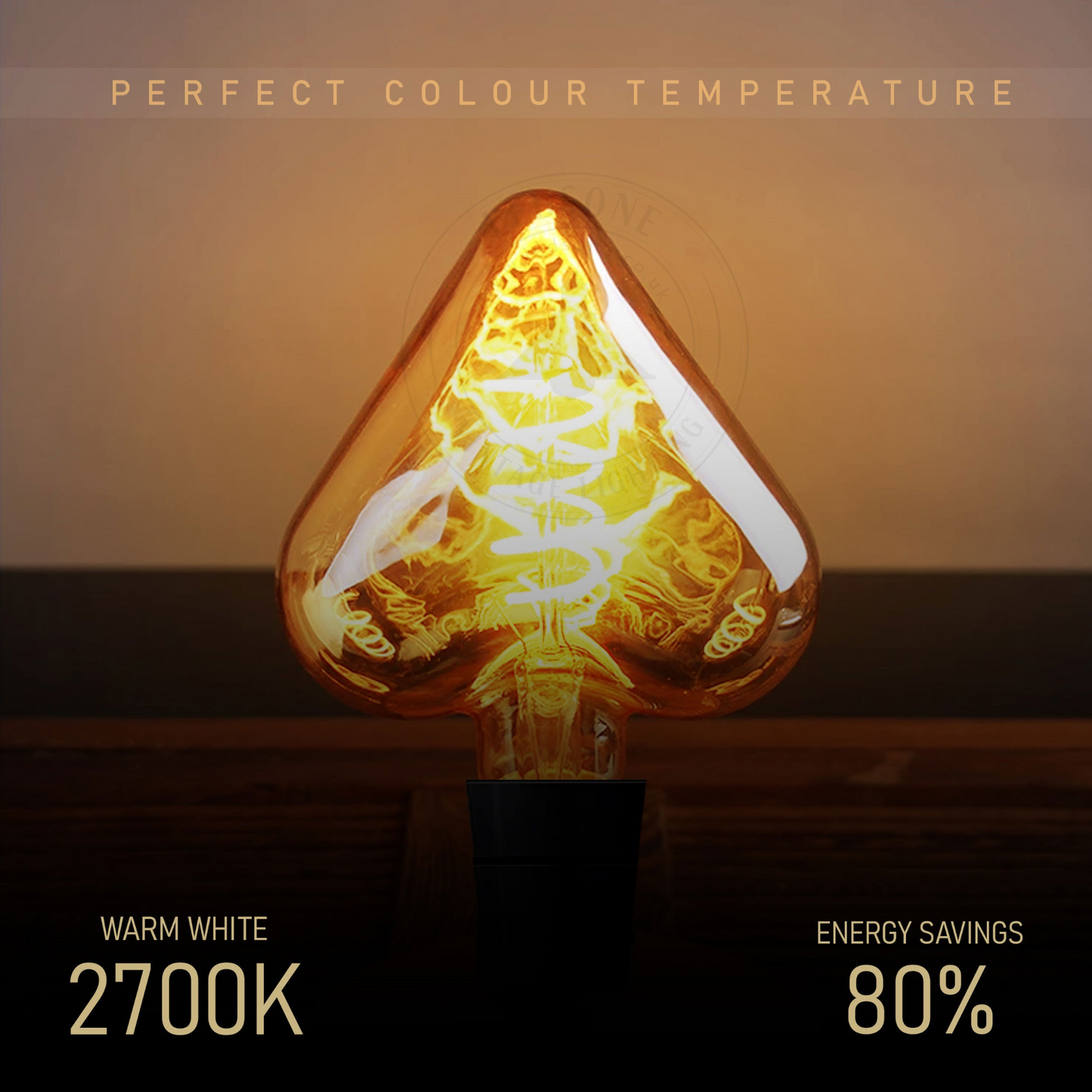E27 Heart-Shaped 4W LED Filament Bulb ~1044