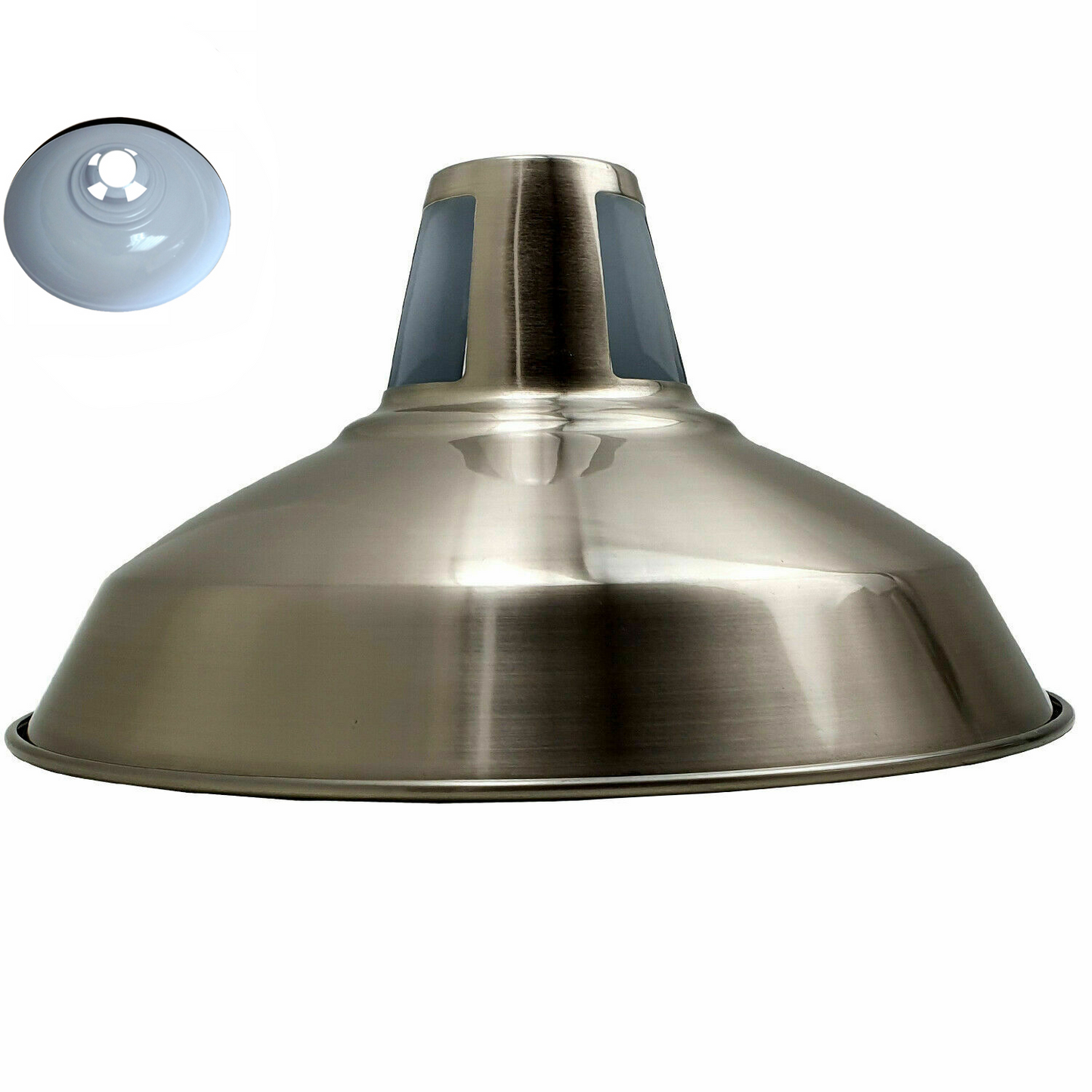 Modern Satin Nickel Light Shades Colour Shades Easy Fit New~1070