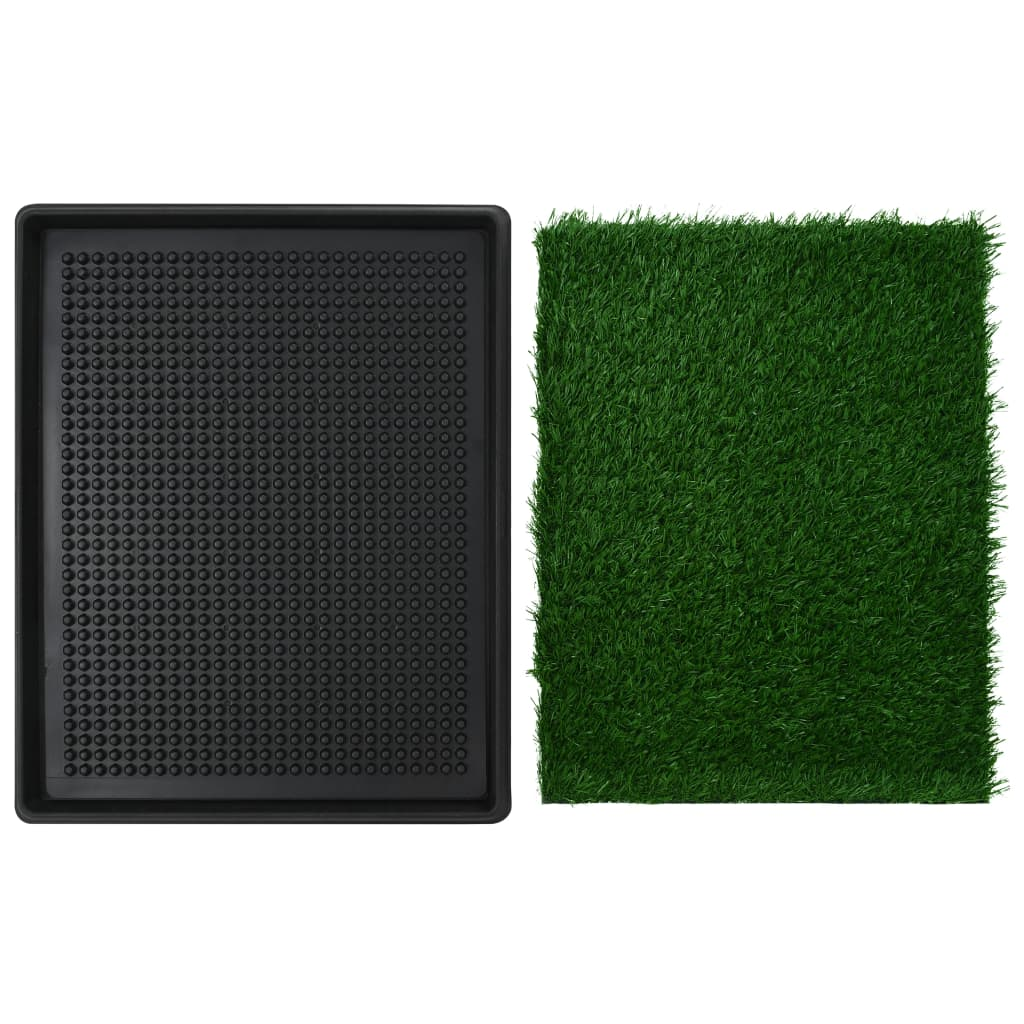 vidaXL Pet Toilet with Tray & Faux Turf Green 64x51x3 cm WC