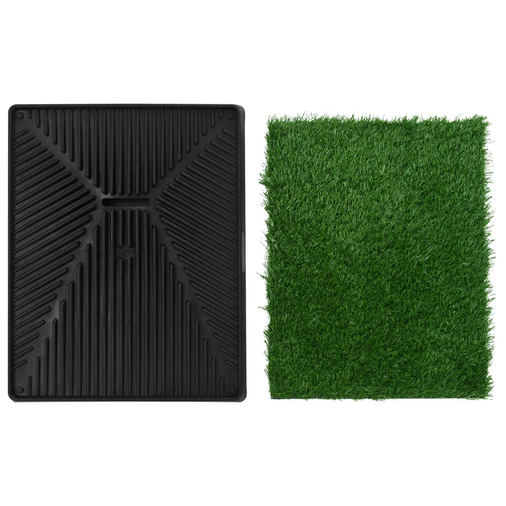 vidaXL Pet Toilet with Tray & Faux Turf Green 63x50x7 cm WC