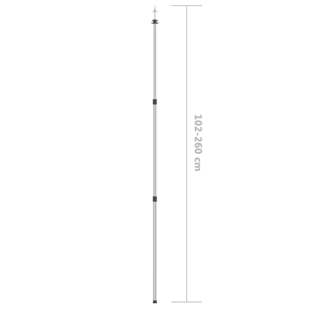 vidaXL Telescopic Tarp Pole with Length of 102-260 cm Aluminum