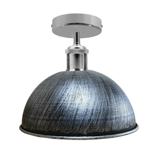 Brushed Steel Ceiling Light Metal Lampshade~1786