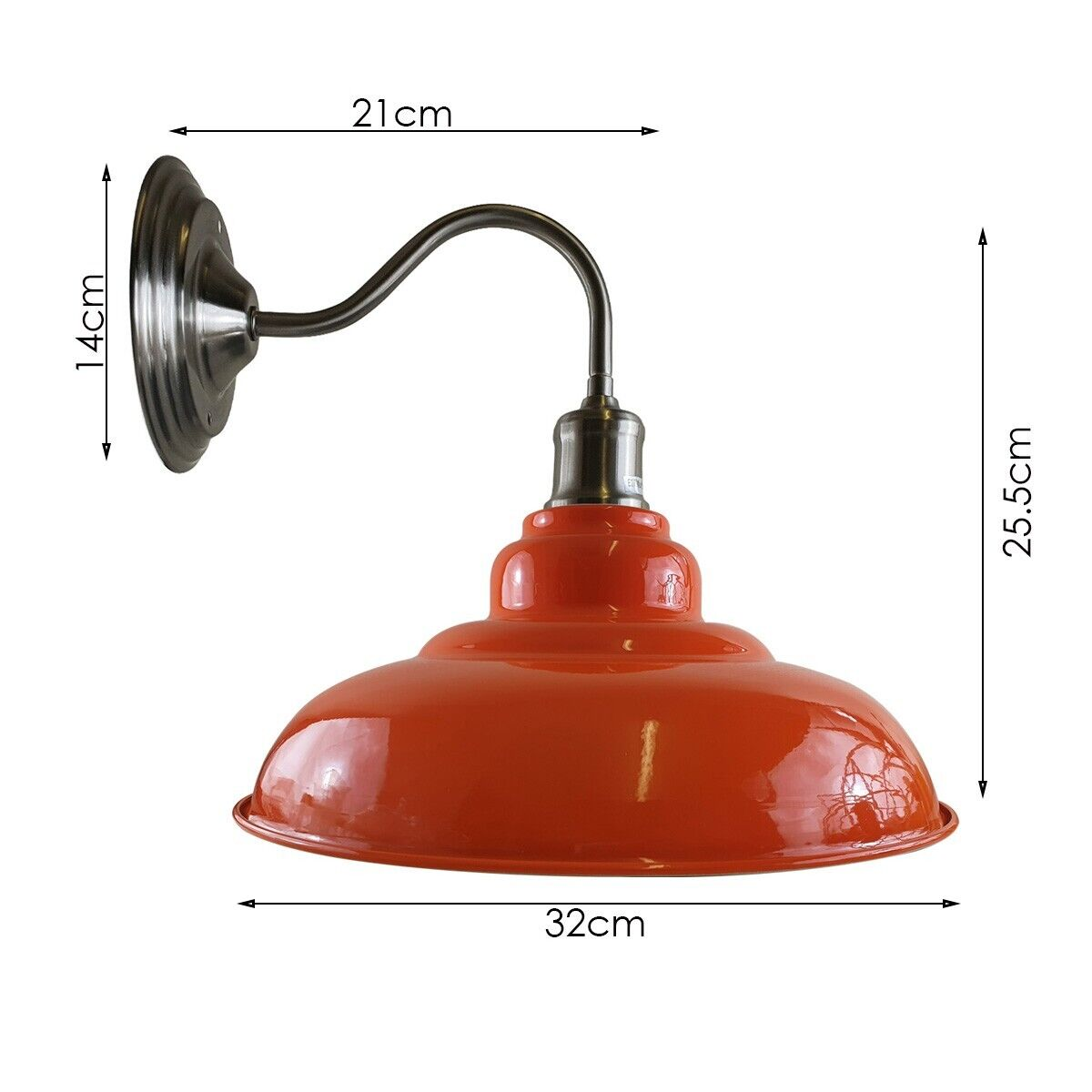 Red colour Modern Industrial Indoor Wall Light Fitting Painted Metal Lounge Lamp~1657
