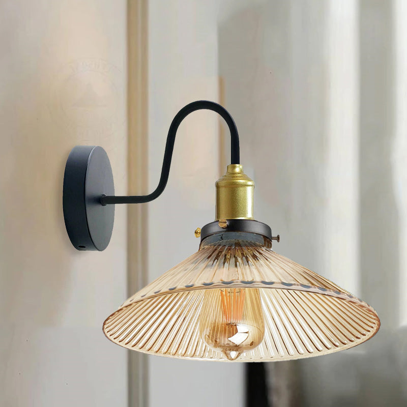 Industrial Amber Glass Shade Wall lights for Home Decor ~1774