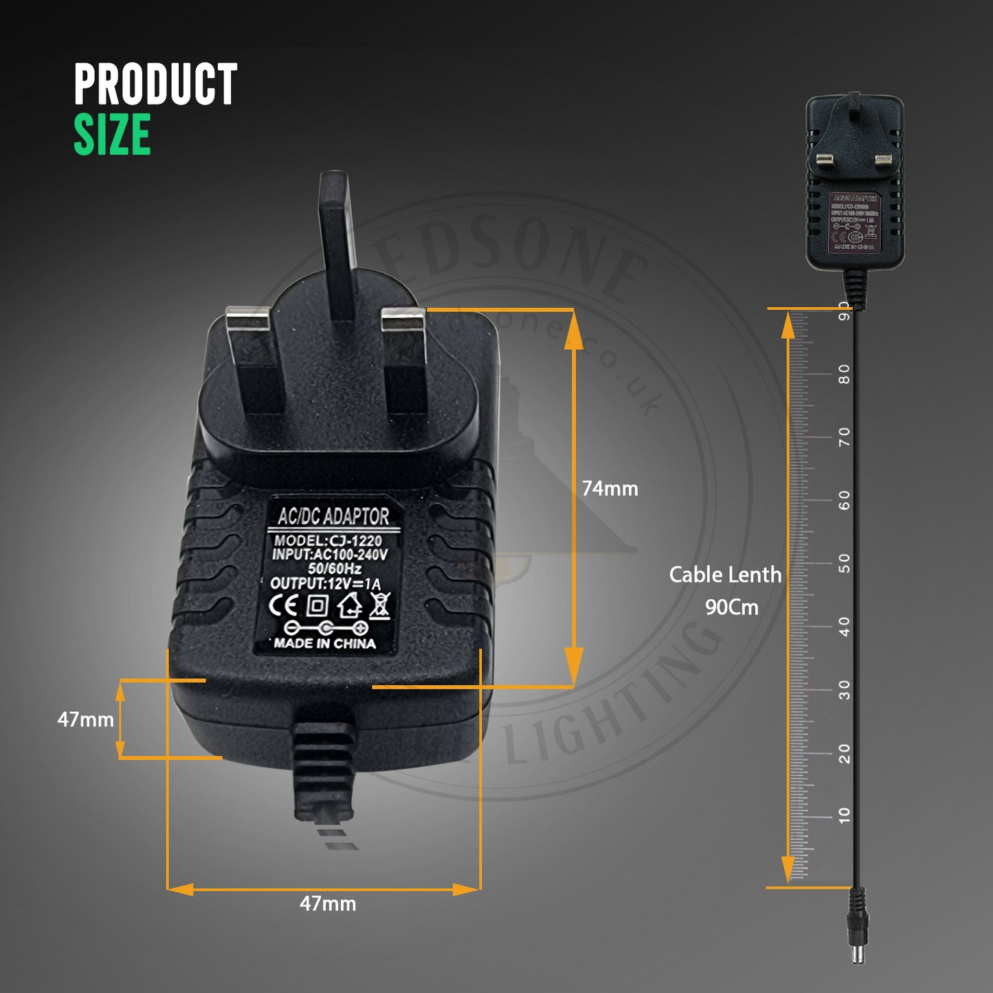 Universal Regulated Power Adapters_AC 100-240V to DC 12W 1A~2366