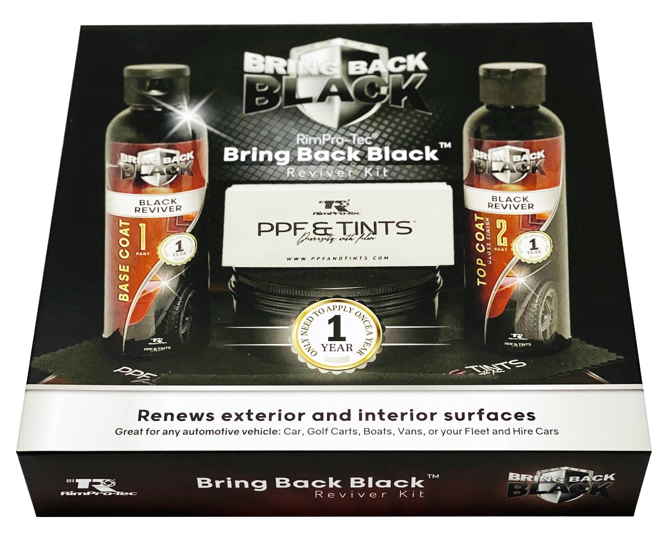 Bring Back Black™ Complete Box Reviver Plastic Restoration Kit For Cars