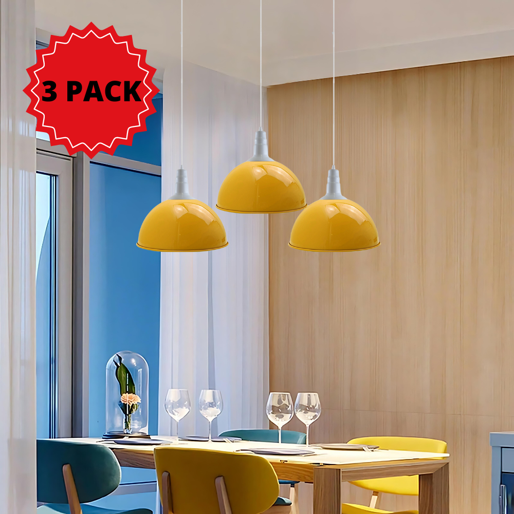 Adjustable Pendant Lights | 3 Pack | Yellow | UK ~3574