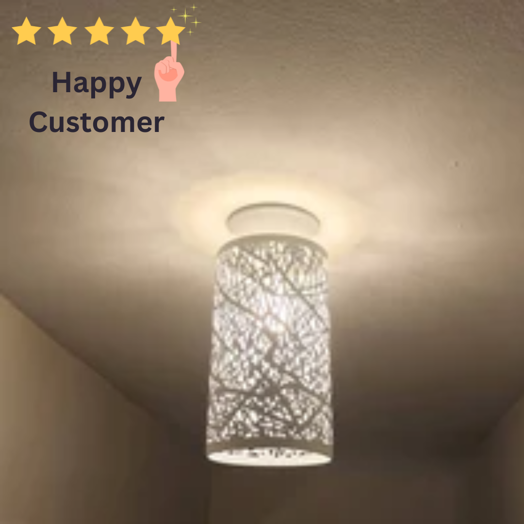 Modern White Cage Pendant Light ~1995