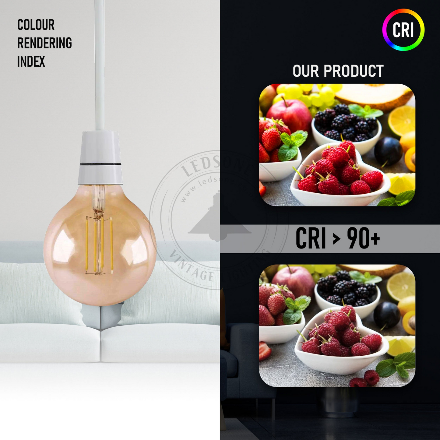 LED Bayonet G95 Filament Vintage Bulb 4W B22 Edison Globe Vintage Bulb- 4072