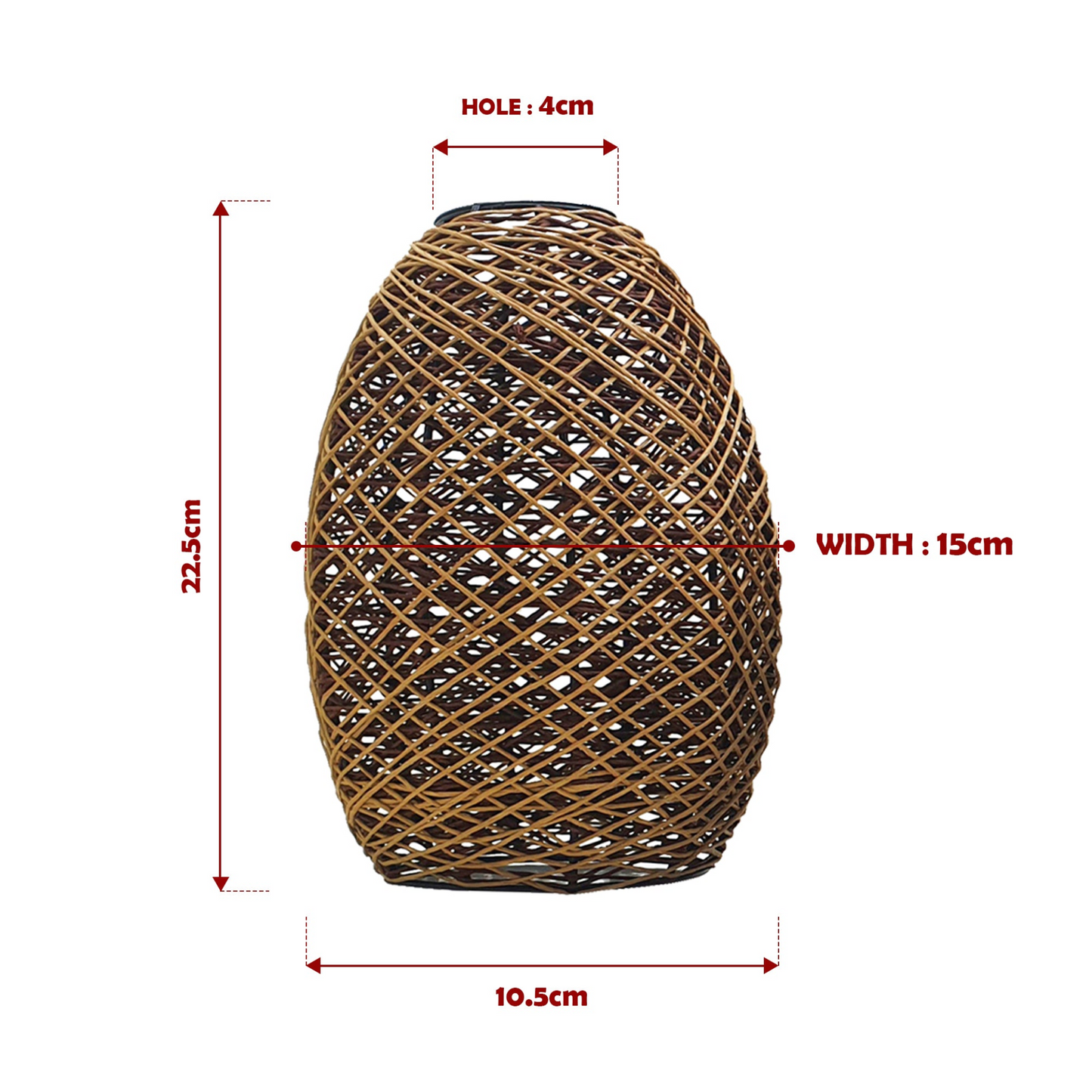 Easy Fit Lampshade Woven Design Rattan Ceiling Brown Light Shade~1968