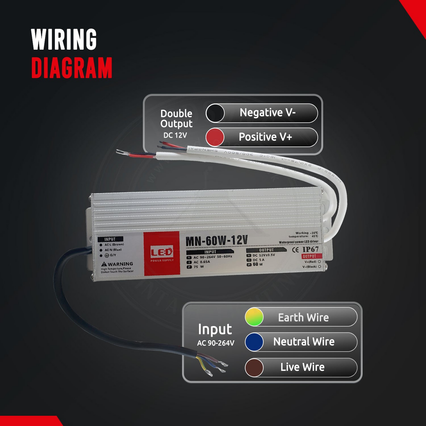 150W LED driver switch power supply transformer IP67 Ultra Slim~2100