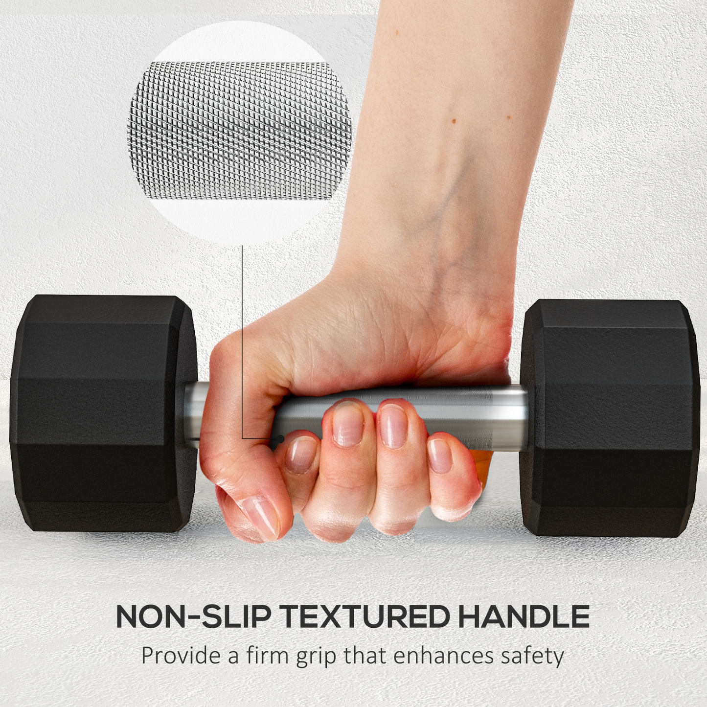 2 x 4kg Dumbbells Weights Set with 12-Sided Shape and Non-Slip Grip for Men Women Home Gym Workout by SPORTNOW
