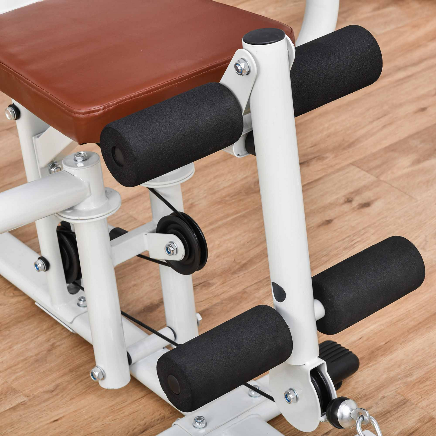 HOMCOM Multifunction Home Gym Weight Training Workout Station Fitness Strength Machine in White