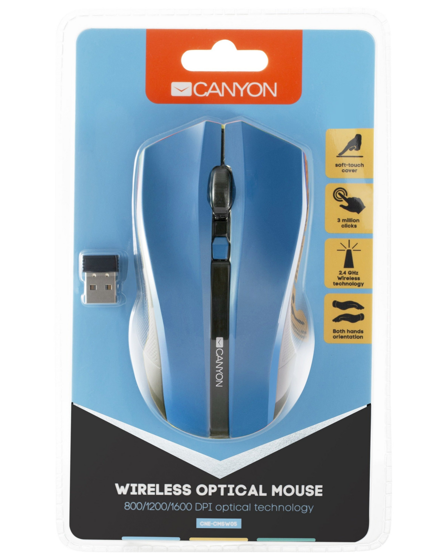 Canyon Wireless Optical Mouse in Blue - CNE-CMSW05BL