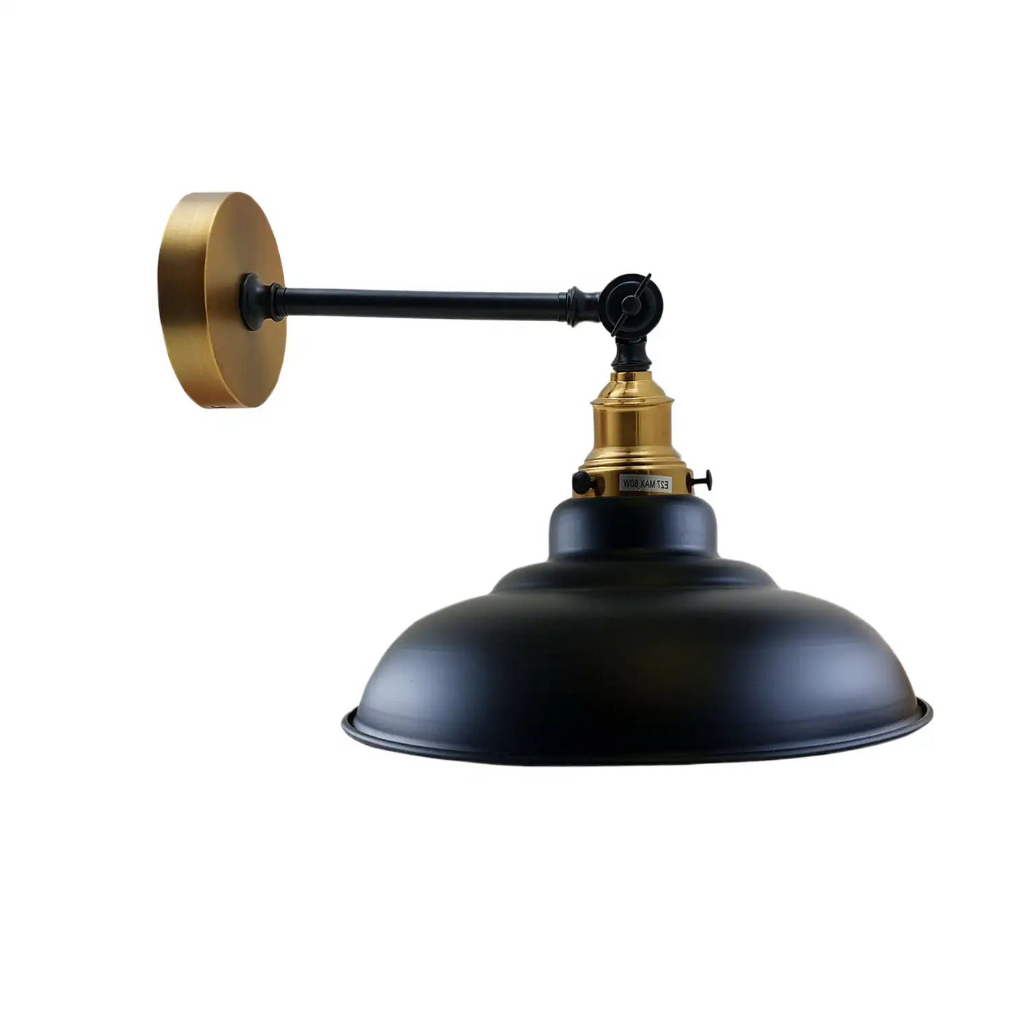 Black Shade With Adjustable Curvy Swing Arm Wall Light Fixture Loft Style Industrial Wall Sconce~3462