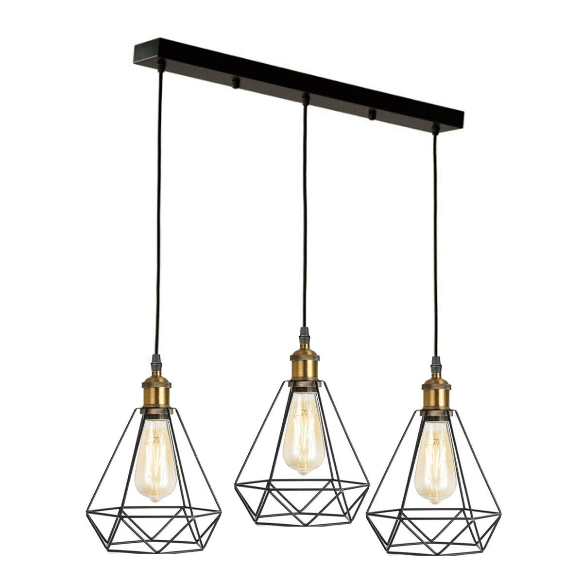 Modern Retro Industrial Ceiling Light Shade Hanging Pendant Light Cage 3Way Lamp~5020