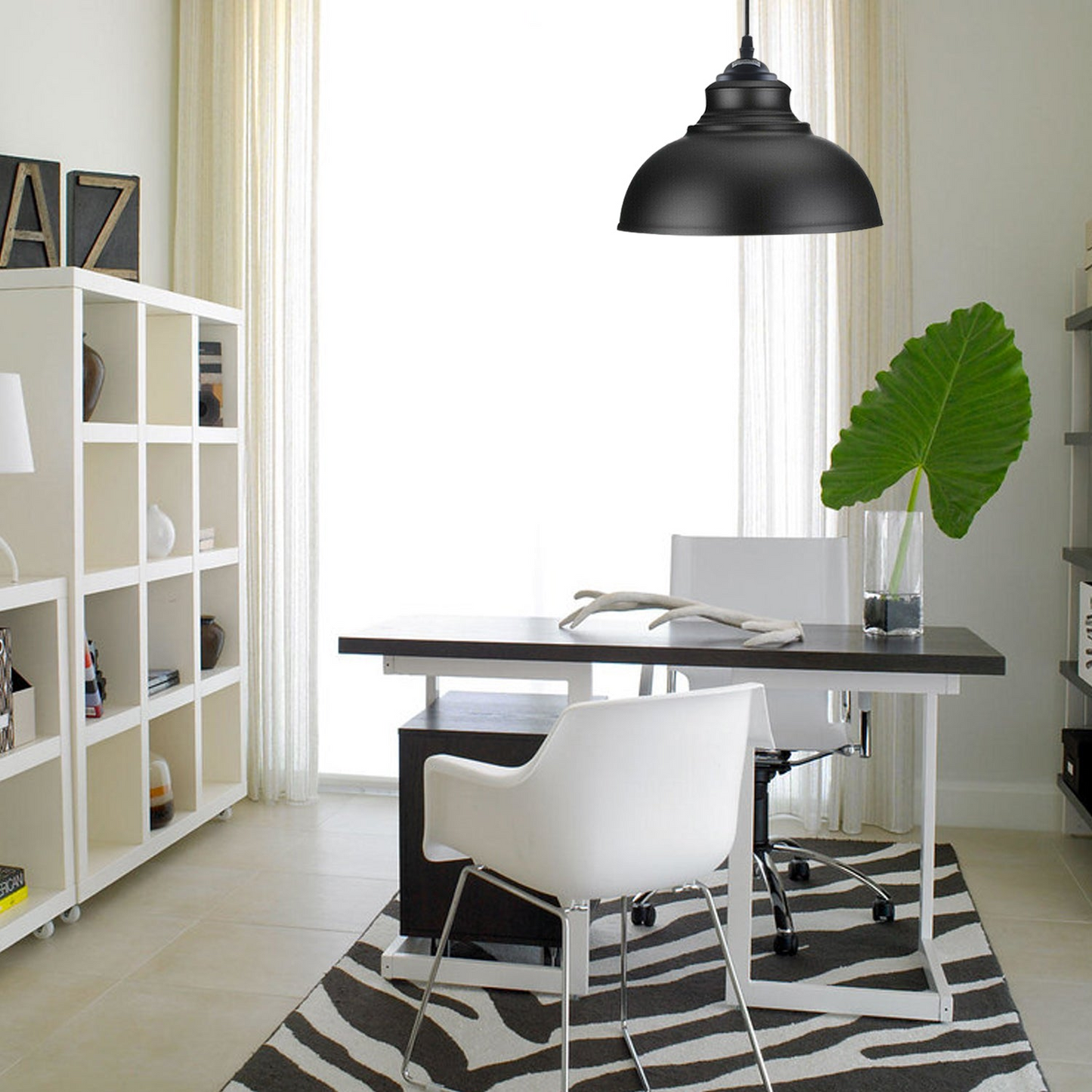 Modern Black Pendant Light Curvy Ceiling Hanging Lights~1510