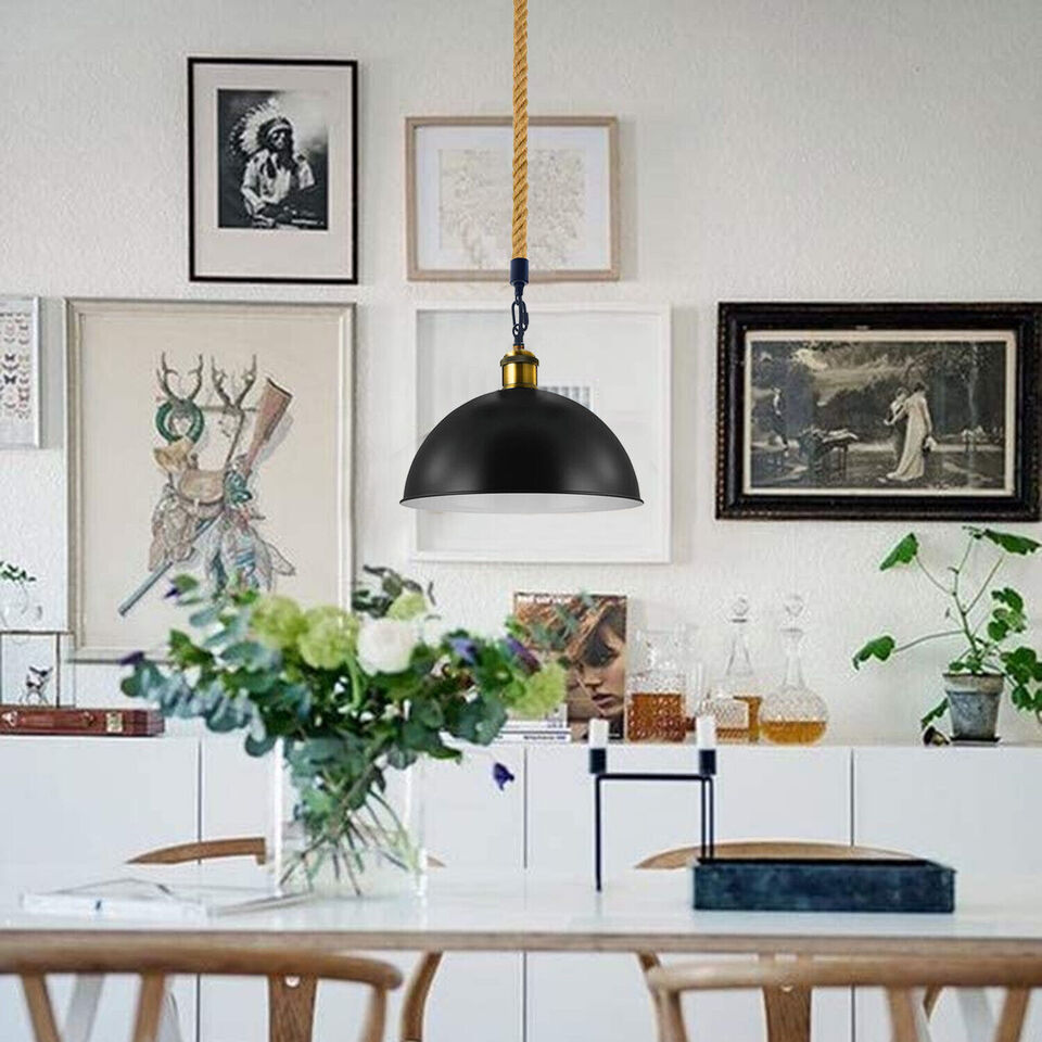 Dome Hemp Rope Pendant Ceiling Light~1656