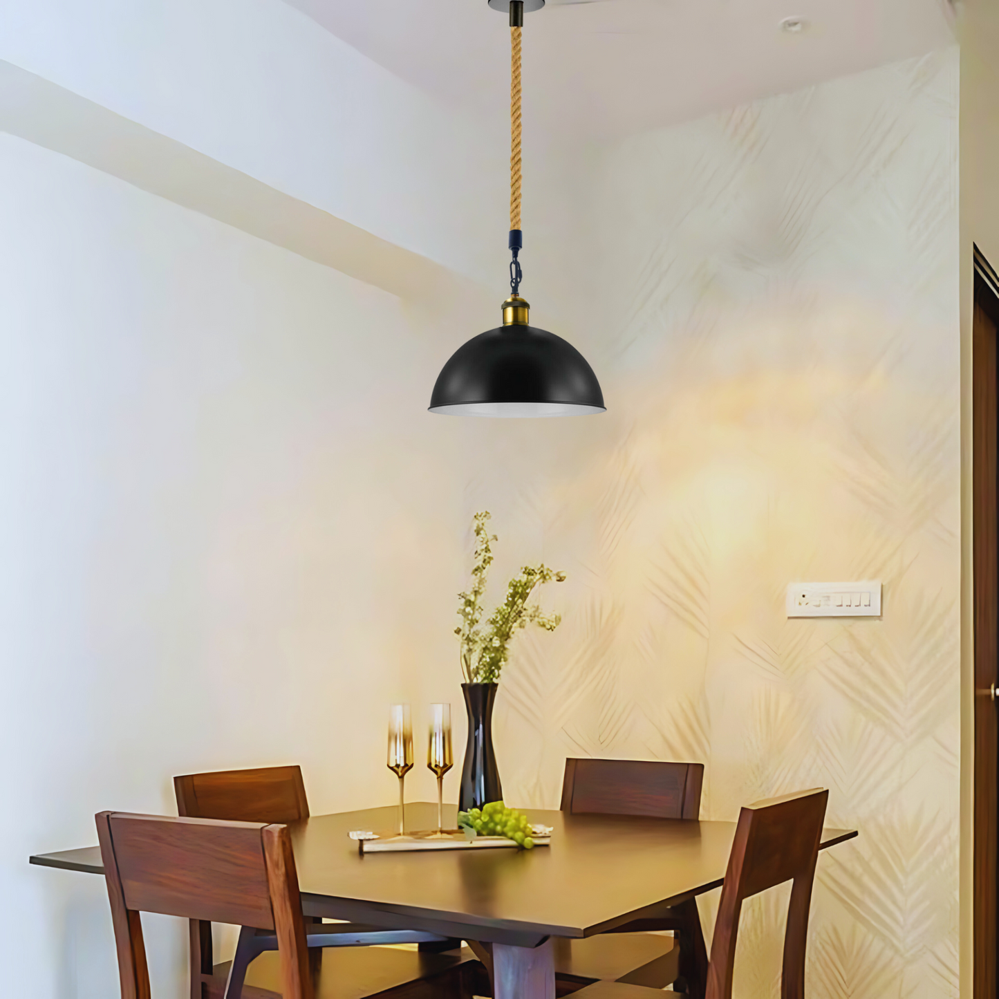 Dome Hemp Rope Pendant Ceiling Light~1656