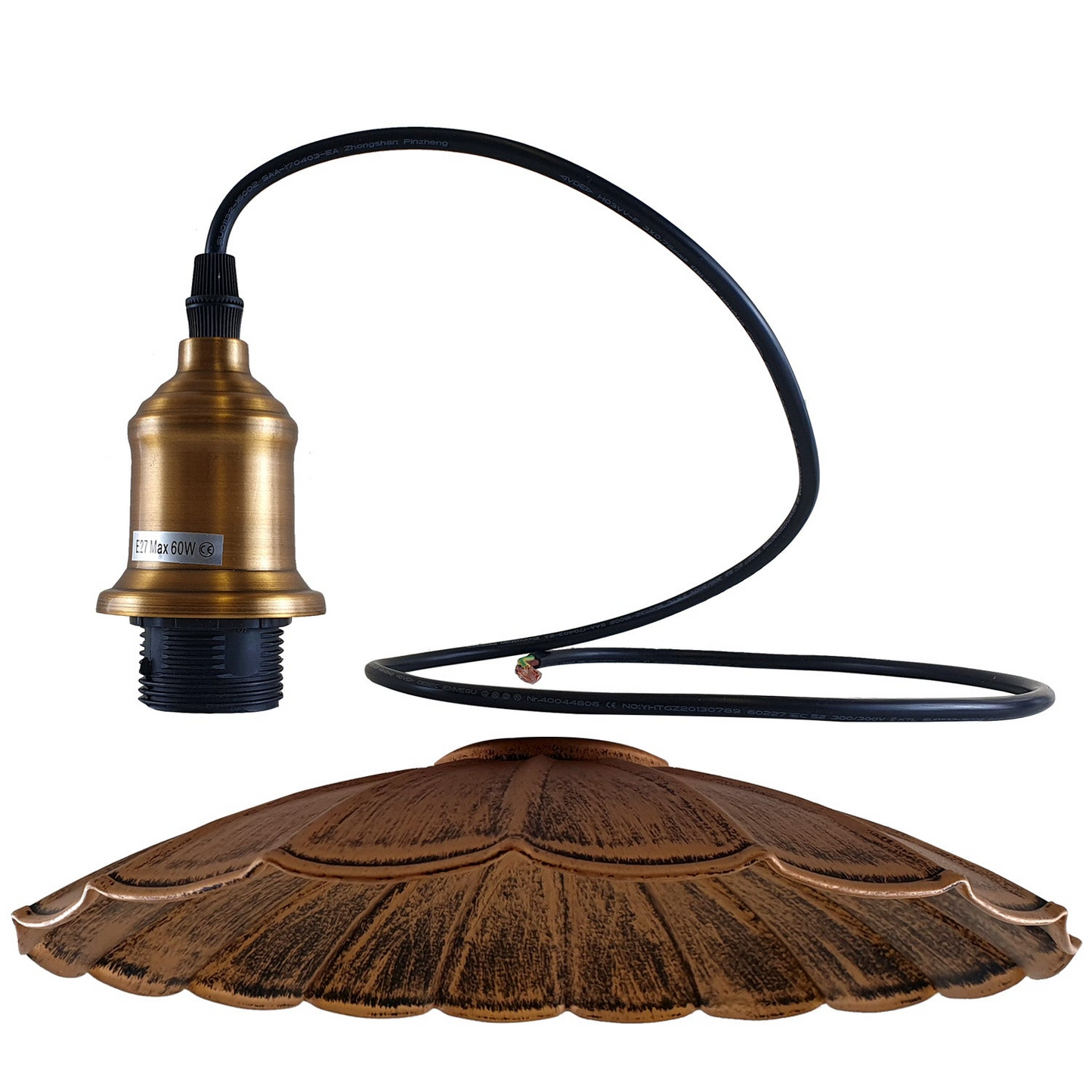 Brushed Copper Wavy Metal Ceiling Pendant Light~1484