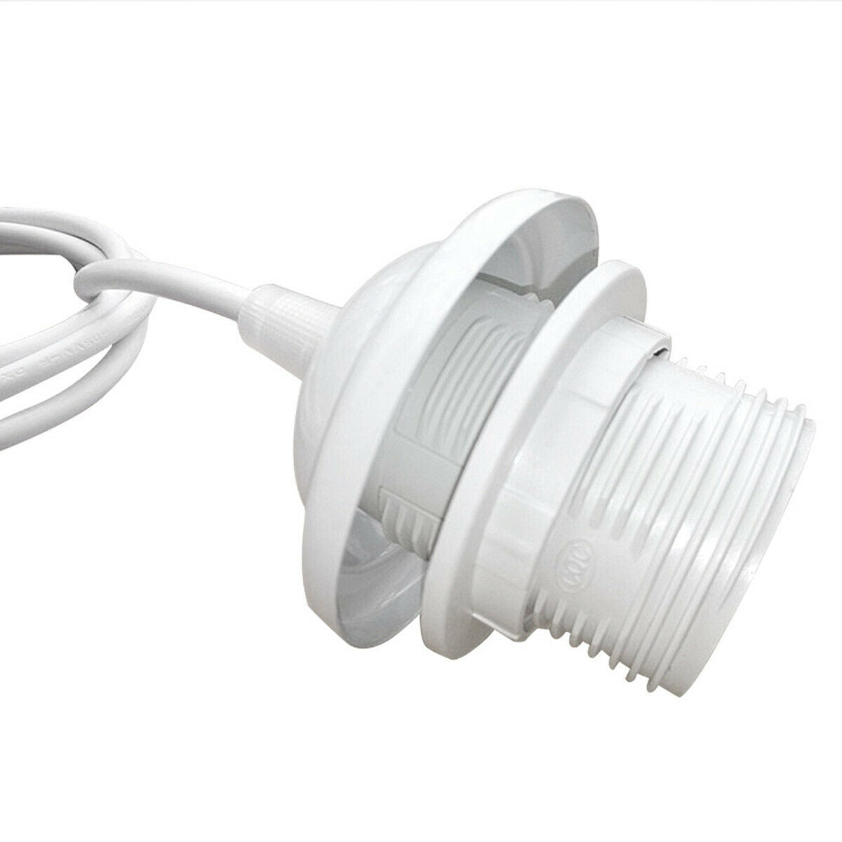 E27 Ceiling Rose White Light PVC Flex Pendant Lamp Holder Fitting~2378