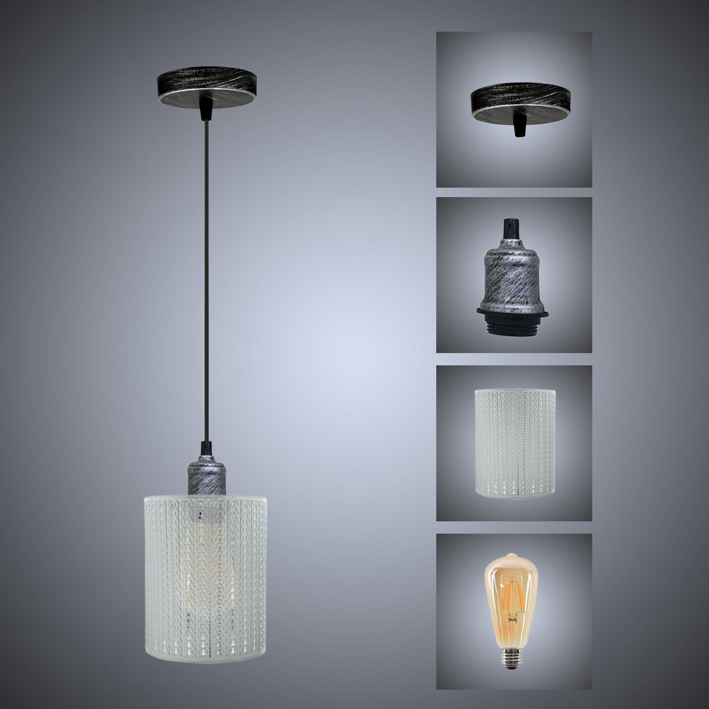 Vintage Industrial Metal Ceiling Pendant Pattern Shade Hanging Modern Retro Light~3440