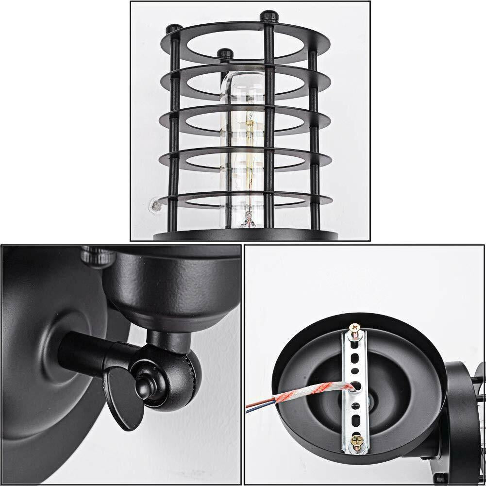 Modern Metal Cage Adjustable Wall Sconce Loft Lamp Shade~2339