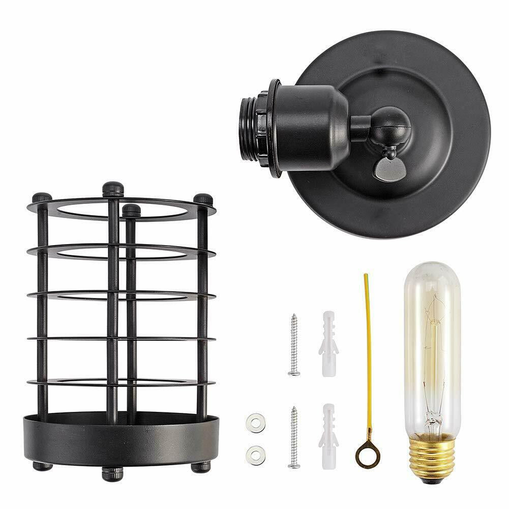 Modern Metal Cage Adjustable Wall Sconce Loft Lamp Shade~2339