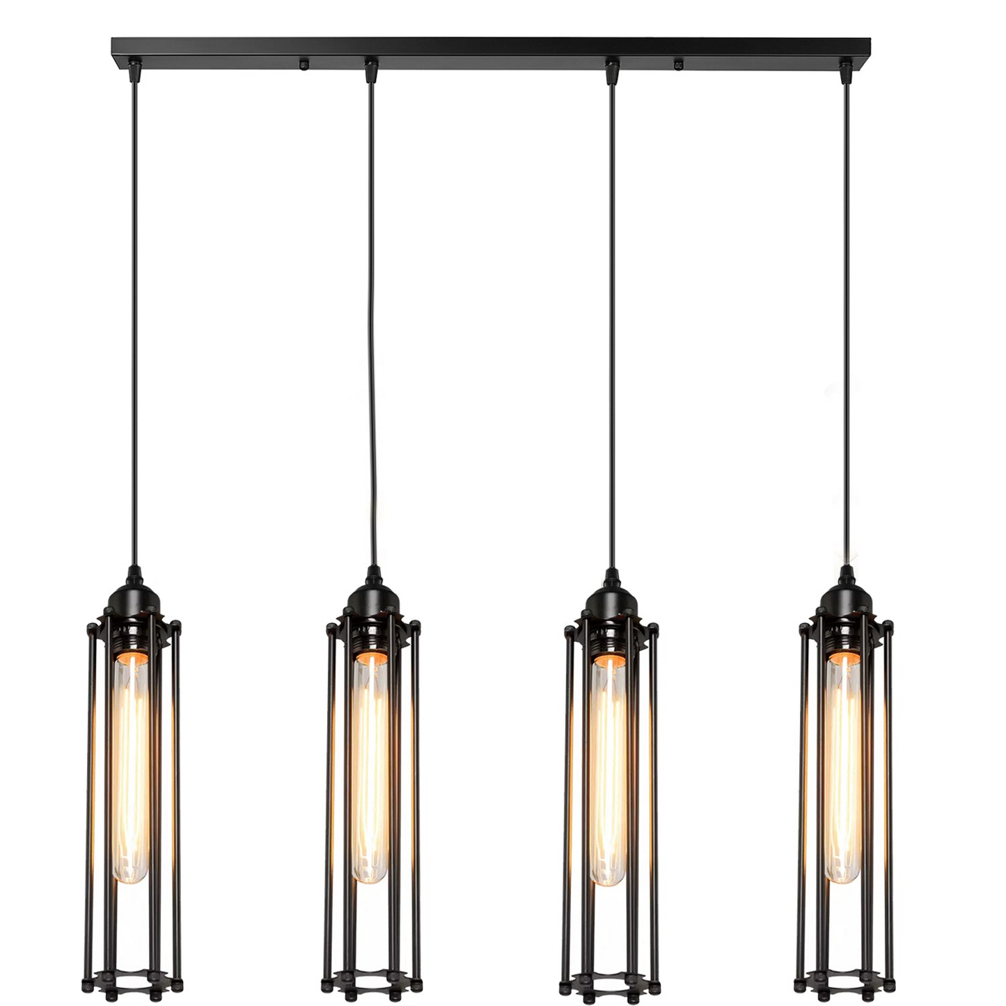 Black 4 Light Cage Ceiling Light ~1495