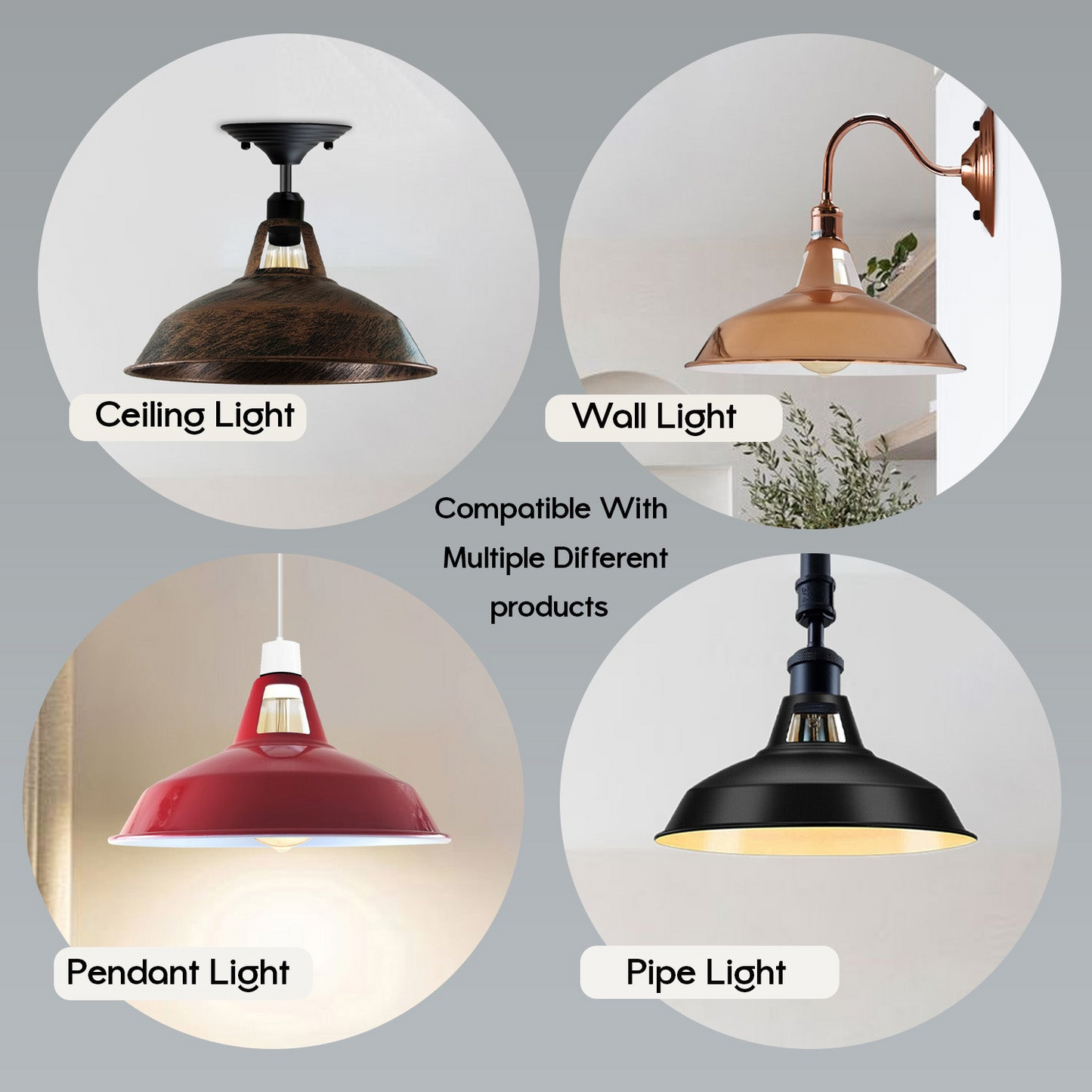 Industrial Style Barn Slotted Lamp Shade Metal Yellow Brass Ceiling Pendant Light Shade~1066