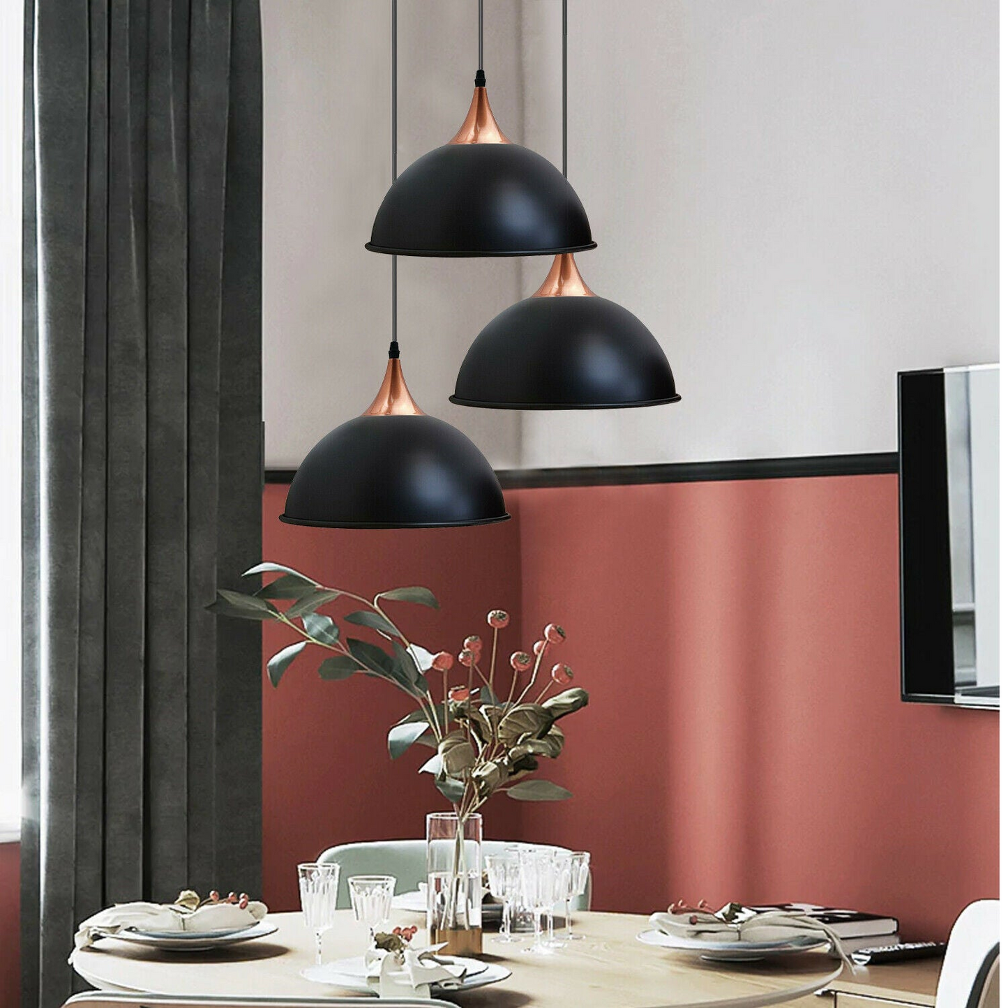 Vintage Metal Dome Pendant Lights Industrial Lighting Rustic Black~1632