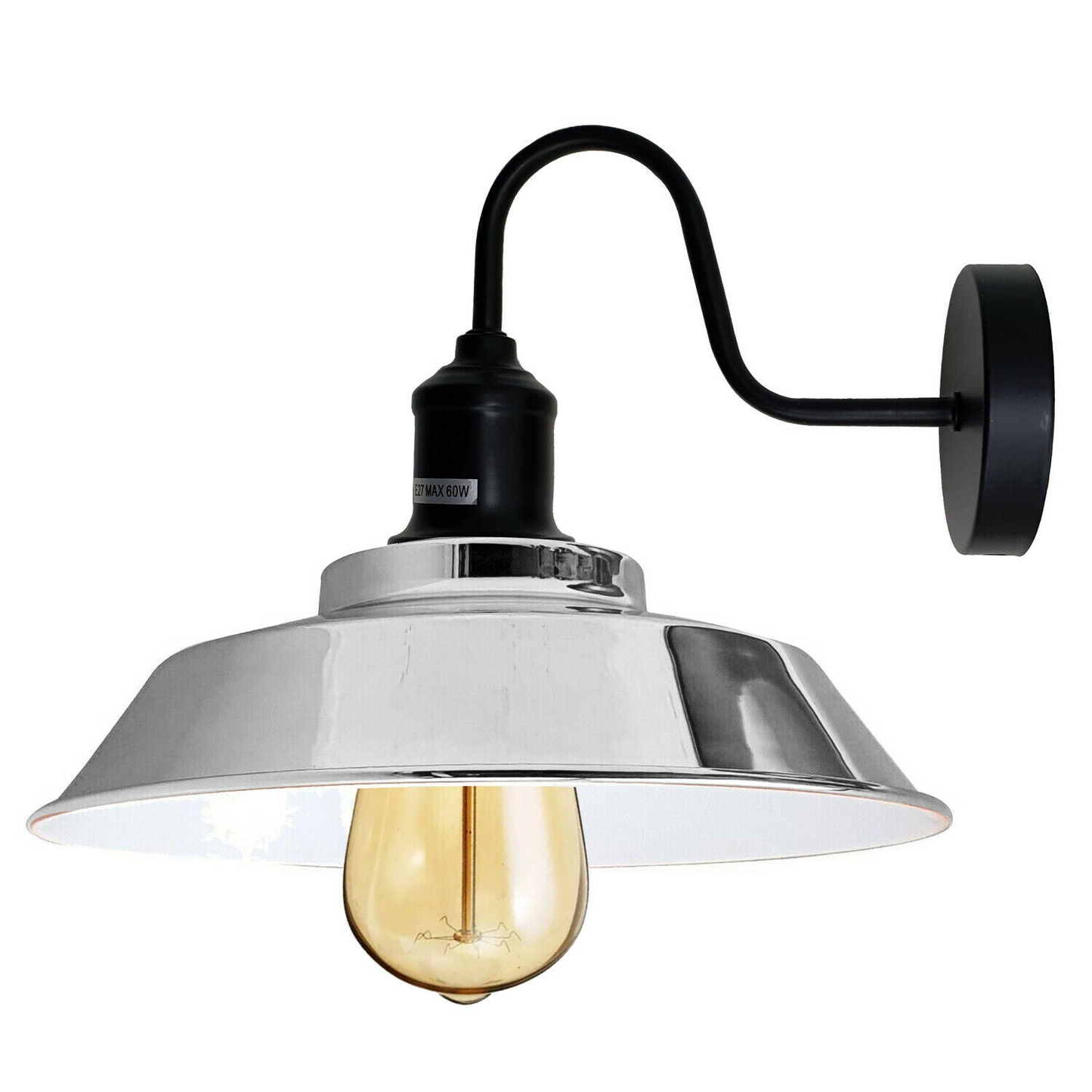 Chrome Vintage Industrial Wall Mounted Light Rustic Sconce Lamp Fixture Wall Light~1982