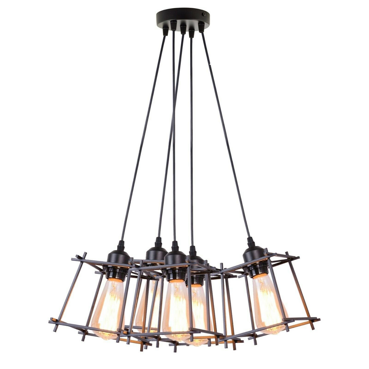 Vintage Industrial Retro Ceiling Light Cage Loft Chandelier Pendant Light Lamp~2143