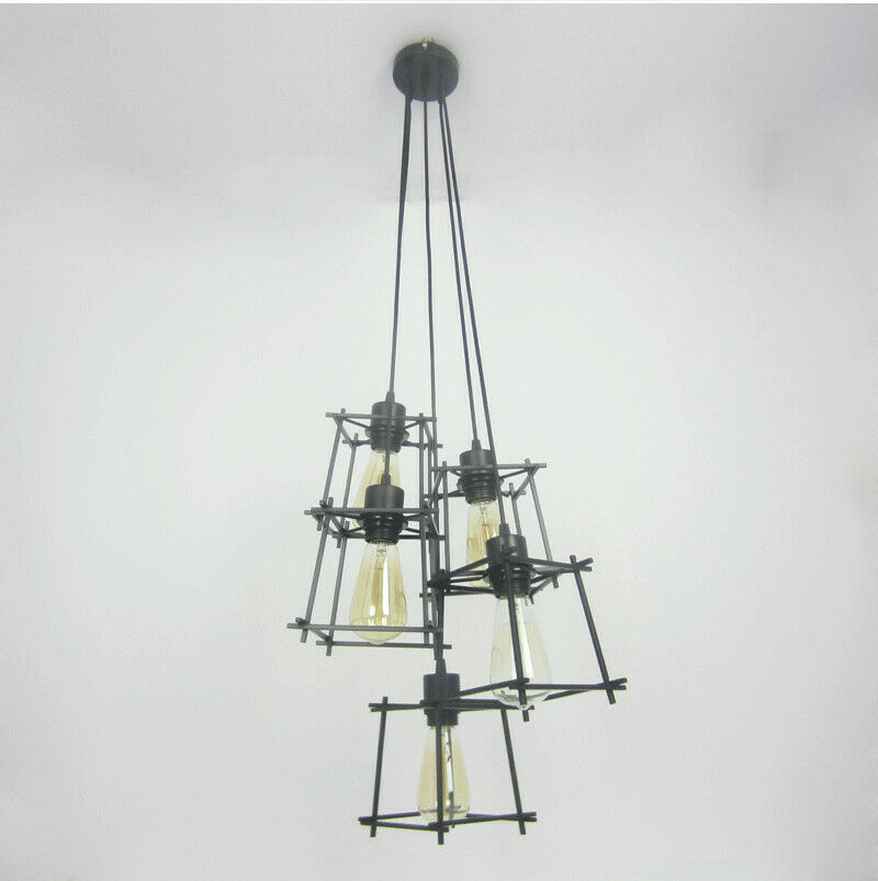 Vintage Industrial Retro Ceiling Light Cage Loft Chandelier Pendant Light Lamp~2143