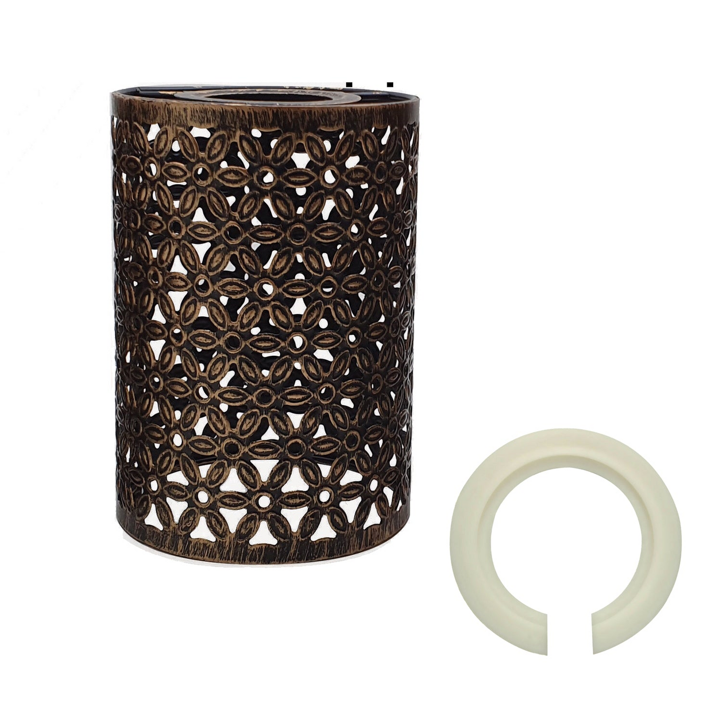 Metal Brushed copper Flower Pattern Vintage Lamp Wire cage~2006