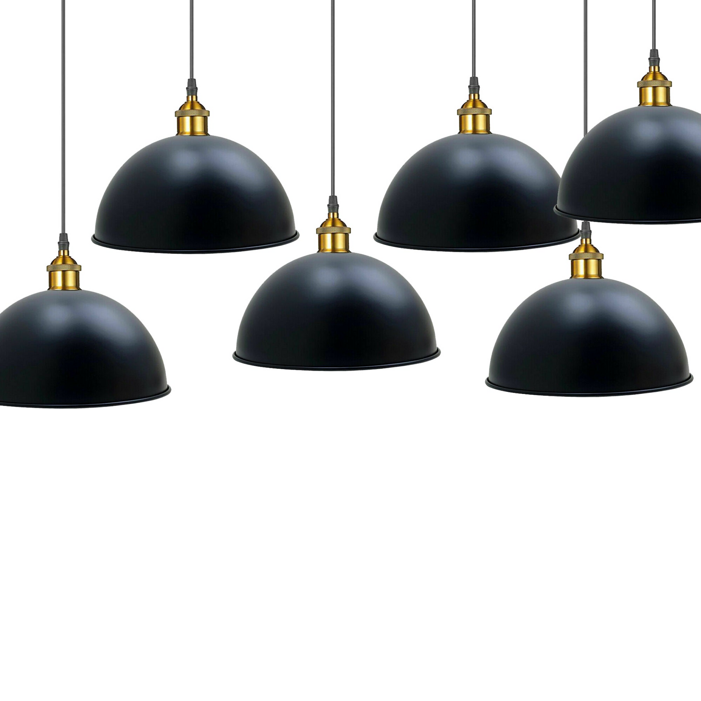 Modern Large Ceiling Black Metal Dome Pendant Light ~1845