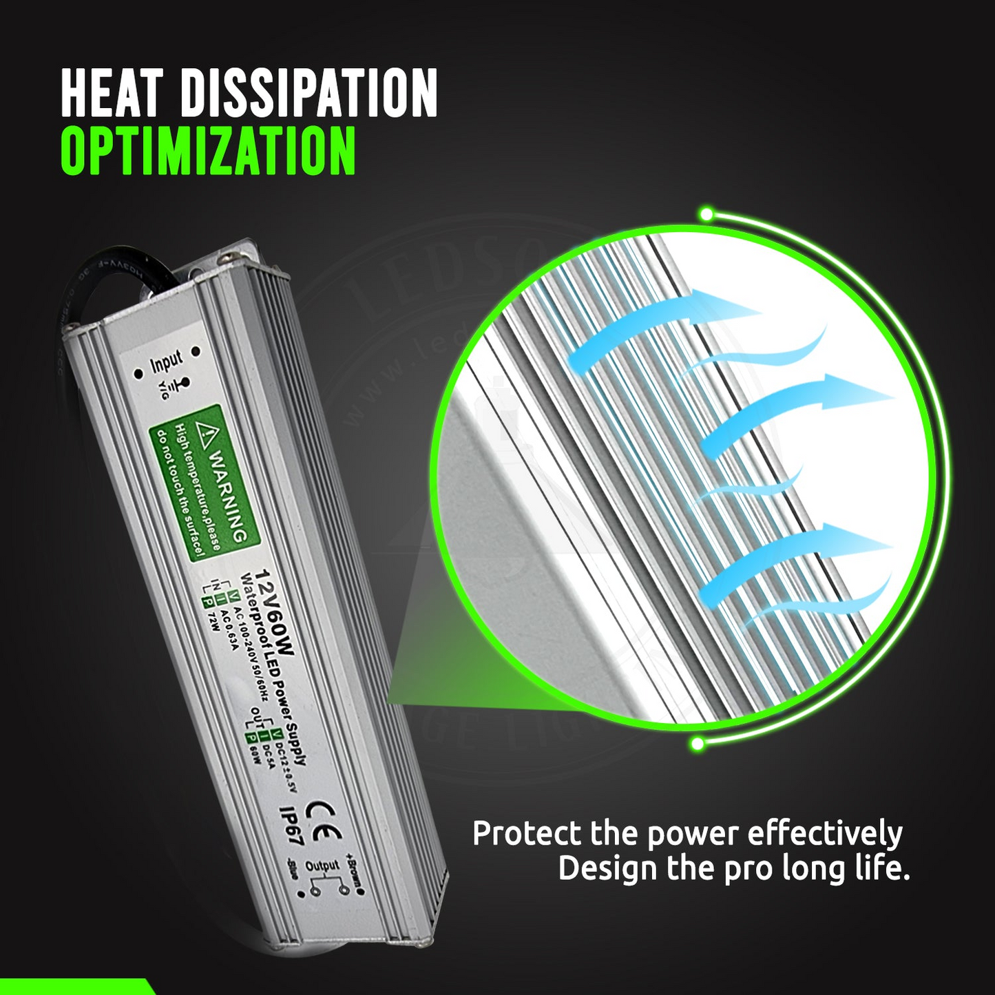 12V 60W IP67 LED Power Supply Transformer ~2098