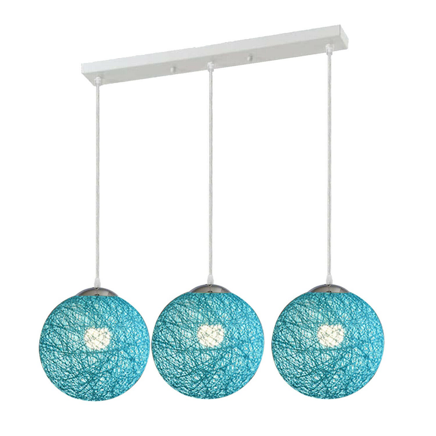Blue Style Rattan Wicker Ceiling Pendant Lampshade Hanging Decoration Lamp~1878