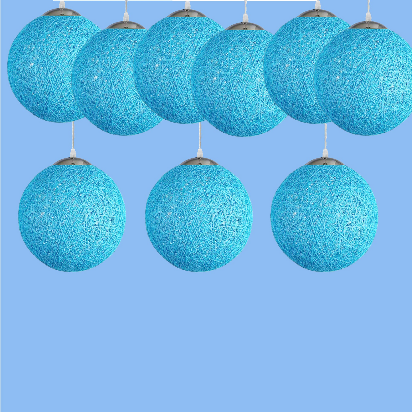 Blue Style Rattan Wicker Ceiling Pendant Lampshade Hanging Decoration Lamp~1878