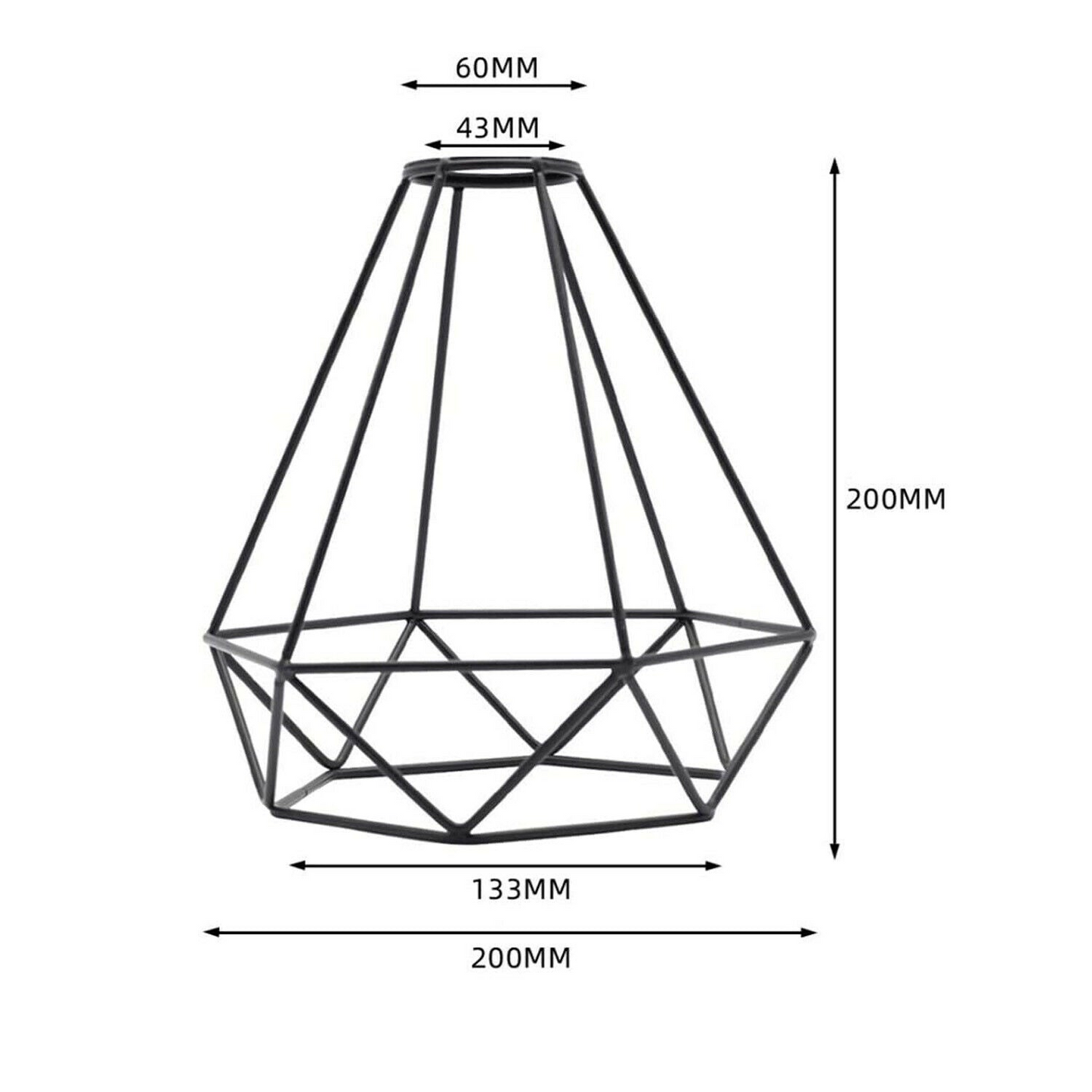 Vintage Light Bulb Cage Metal Rose Gold Lampshade Diamond For E27 Fitting~1986