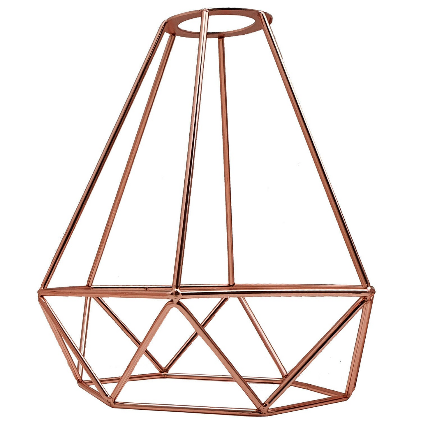 Vintage Light Bulb Cage Metal Rose Gold Lampshade Diamond For E27 Fitting~1986