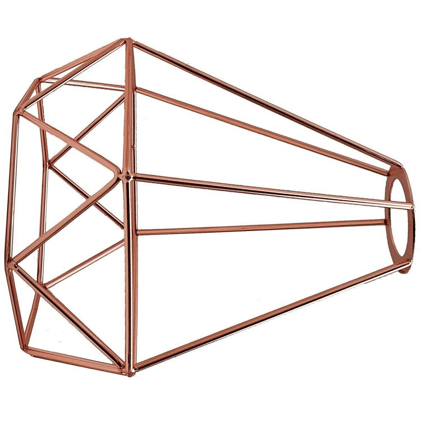 Vintage Light Bulb Cage Metal Rose Gold Lampshade Diamond For E27 Fitting~1986
