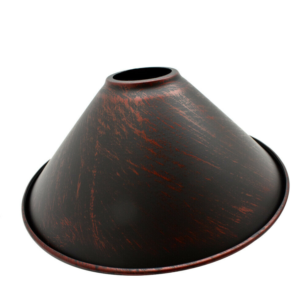 Modern Rustic Red Colour Metal Easy Fit Cone Shape Lampshade~1095