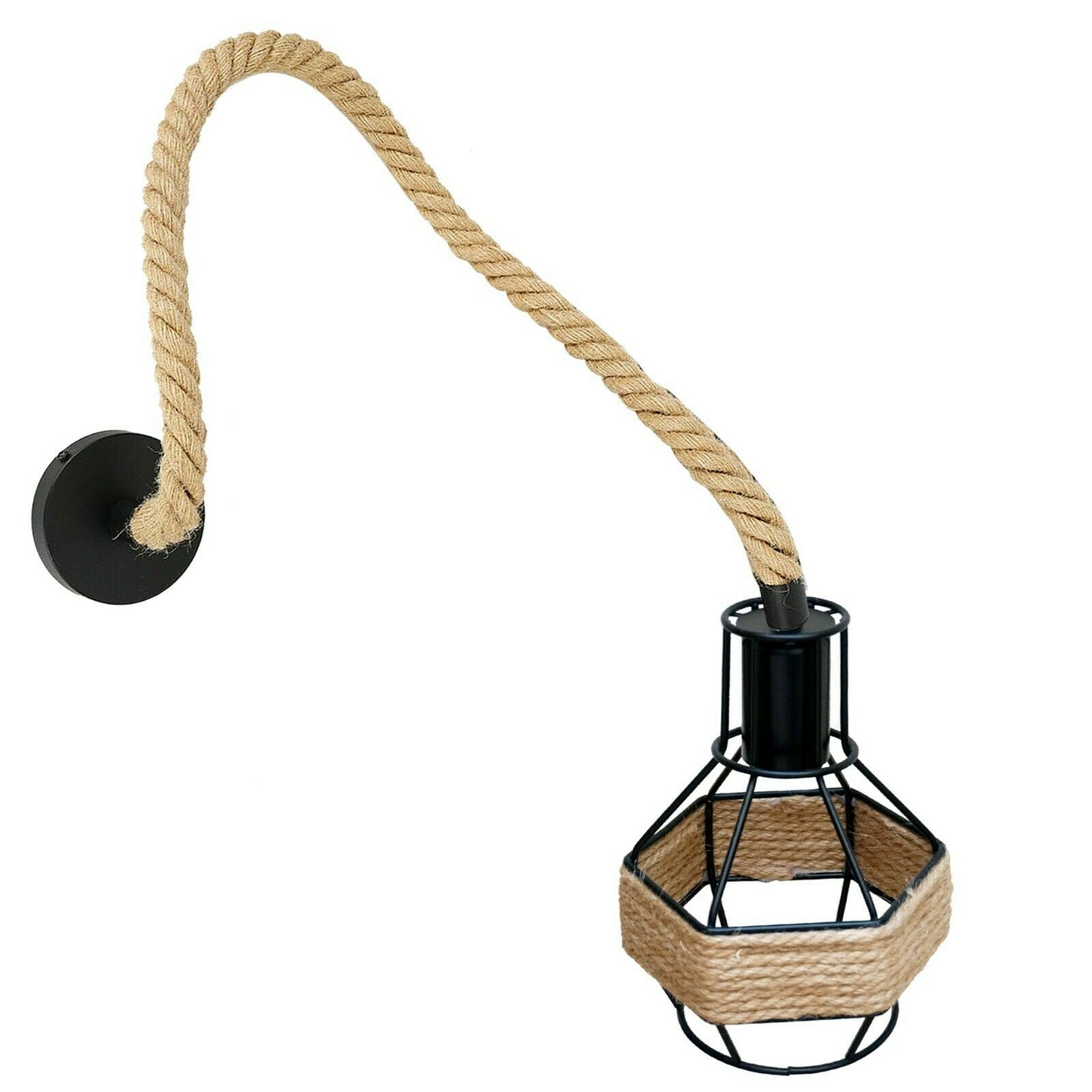 Vintage Pendant Shade Modern Hanging Retro Lighting Industrial Metal Hemp Ceiling~2708