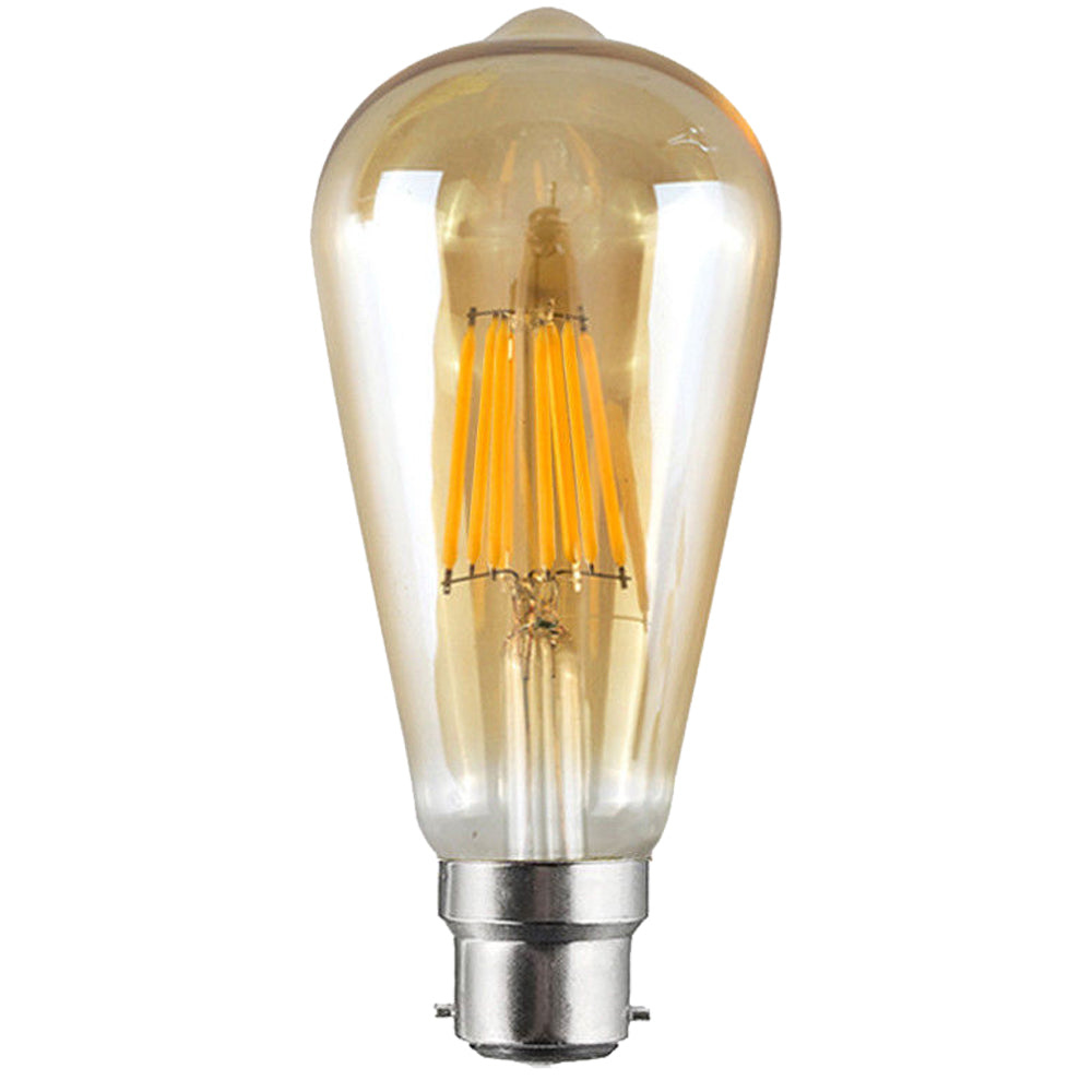 Vintage LED Filament Bulb ST64 Bayonet 8W Dimmable B22 Light Bulb ~3208