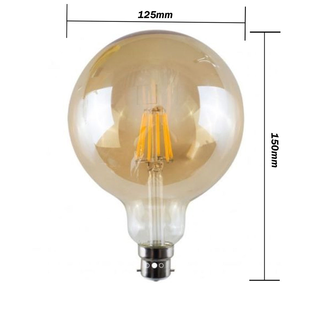 Vintage 8W LED Filament G125 Dimmable Bulb ~3217